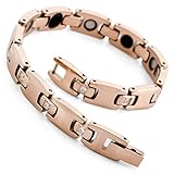 Men's Magnetic Therapy Bead Tungsten Bracelet Link Wrist CZ Silver Tone Black Rose Gold