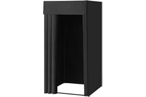 VEVOR Fitting Room, Portable Dressing Room with Thick Polyester Curtains, Privacy Space with Shading Curtain and a Hook, for Boutique, Mall, Tailor's Store & Outdoor Activity (39 x 39 x 78 in, Black)
