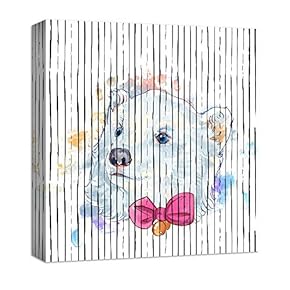Canvas Wall Art Cute Abstract Animals Painting Artwork for Home Prints Framed - 12x12 inches