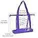 DALIX Clear Shopping Bag Security Work Tote Shoulder Bag Womens Handbag (Purple)