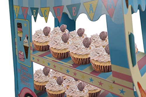 image for KAPOKKU 3 Tier Cupcake Stand Ice Cream Van Stand Cars Display StandCar