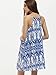 Floerns Women's Tribal Print Sleeveless Halter Neck Shift Mini Tank Dress Blue S