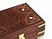 Hand Carved Wooden Jewelry Holder Box Organizer Multipurpose with Floral Carvings & Brass Inlay by Store Indya