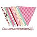 Polka Dot Balloons Set of 100 Pink White Red Latex Balloon with 1 mix Pennant Flags for Festival Christmas Wedding Birthday Party Decorations(Pink)