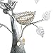 MyGift Silver Metal Jewelry Tree with Bird Nest - Holds up to 48 pair Earrings