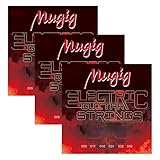 Mugig Guitar String，Guitar Accessories，Phosphor Bronze Electric Guitar Strings，Super Light ,Pack of Three (Electric Guitar)