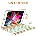 iPad Mini 5 / Mini 4 Keyboard - 135 Degree Flip - 7 Color Backlit - Auto Sleep/Wake - Ultra-Thin Keyboard Case for Apple iPad Mini 5 (2019) iPad Mini 4 (2015) - Gold