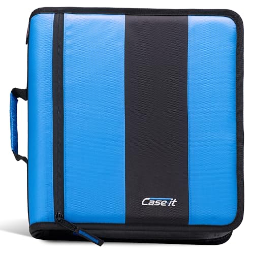 Case-it School Zipper Binder | 2" O-Rings | 350-Sheet | D-251 Denim Blue