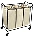 DecoBros Heavy-Duty 3-Bag Laundry Sorter Cart, Bronze