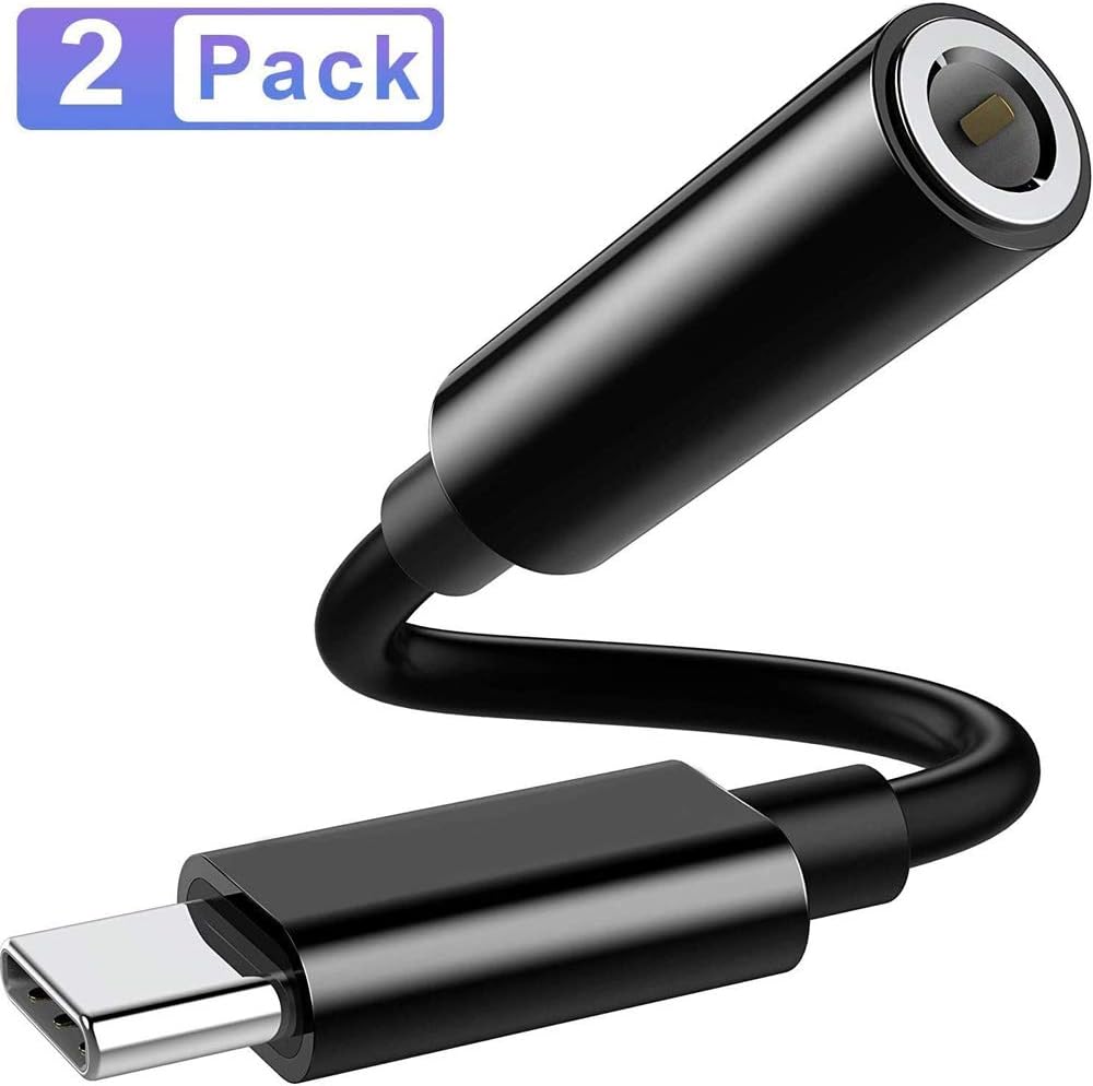 USB Type C to 3.5mm Female Headphone Jack Adapter,USB C to Aux Audio Dongle Cable Cord Compatible with Samsung Galaxy S21 S20 Ultra S20+ Note 20 10 S10 S9 Plus,Pixel 4 3 2 XL,iPad Pro and More -2 Pack