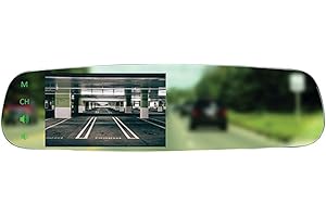 BOYO VISION VTM43FL - Frameless Replacement Rear-View Mirror with 4.3" TFT-LCD Backup Camera Monitor, Black, 10.25