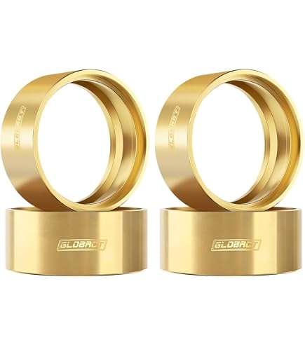 4pcs Brass Wheel Weights For RC Crawlers – 9mm Hex Hub Adapters For 1.9/2.2in Rims (Axial SCX10, TRX4)