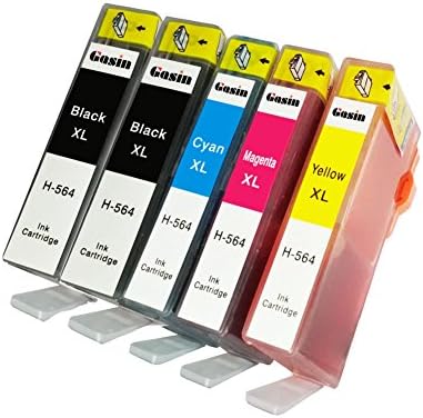 Gasin 564xl 5PK Ink cartridges for 564xl Ink Cartridges Combo Pack for HP 5510 5511 5512 5514 5515 5520 5525 6510 6512 6515 6520 7510 7515 Printer