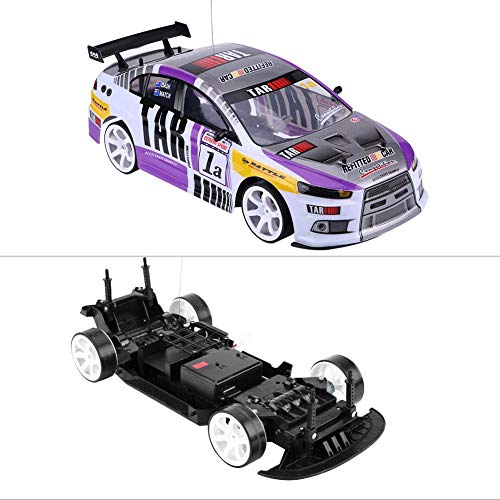 RC Drift Auto Spielzeug, 1/10 4-Räder Antrieb 4WD Fernbedienung Drift Auto RC Rennwagen Modell Spielzeug Fahrzeug(Zwei… – Bild 8