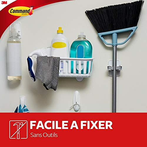 Command Broom Stopper - 1 Hook, 2 Adhesive Tabs - Storage for Brooms and Mops - Damage Free Attachment