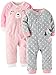 Carter's Baby Girls' Toddler 2-Pack Fleece Footless Pajamas, Puppy/Bear, 3T