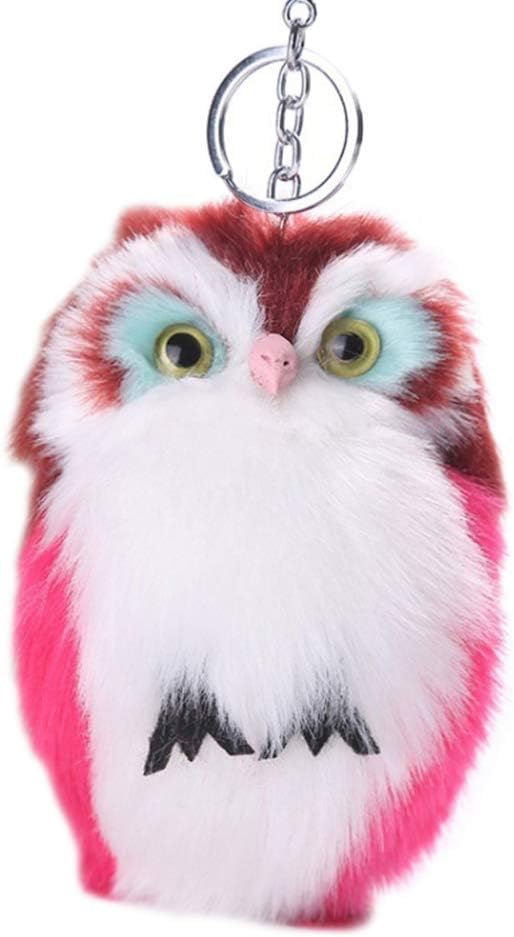 Cute Artificial Fur Fluffy Owl Pendant Keyring Keychain Car Bag Hang Decoration GlobalDeal