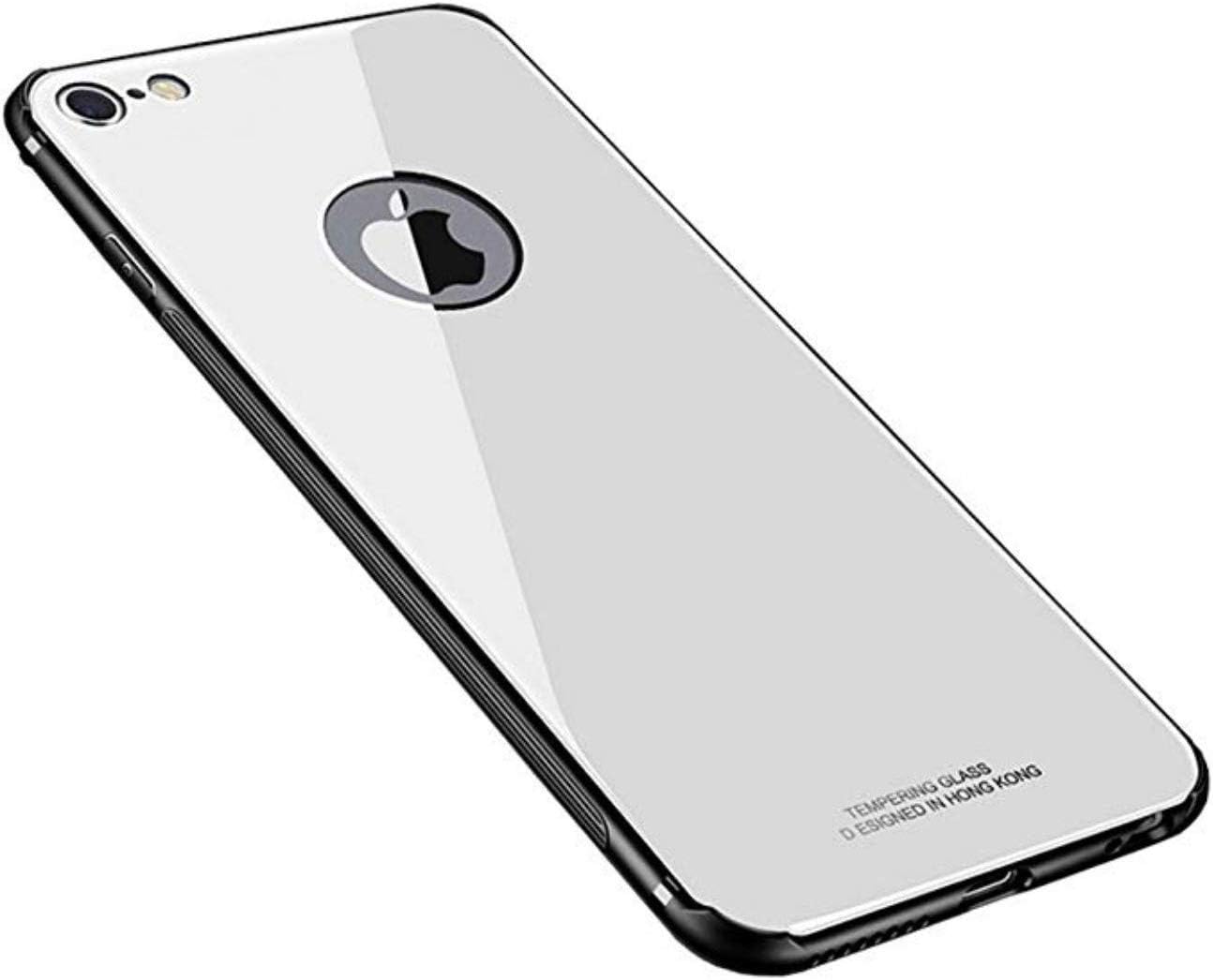 MOBICLONICS® Toughened Glass with Shockproof TPU Bumper Back Case Cover for Apple iPhone 6/iPhone 6s-White