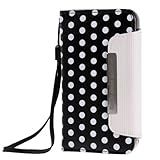 IKASEFU Colorful Polka Dot Wallet Flip Case Pouch Cover for iPhone 4 4s