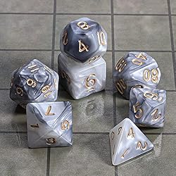 CiaraQ DND Polyhedral Dice Set with a Black Dice
