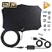 TV Antenna Indoor Amplified HD Digital Television Antenna Long 80-120 Miles Range - Support 4K 1080p and All Older TV's Powerful HDTV Amplifier Signal Booster - 18ft Coax Cable/AC Adap