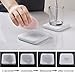 Marbrasse Absorbent Diatomite Soap Bar Holder, Anti-bacterial Soap Saver Dish and Square Coasters 2 Pack, Made from Self-dry Diatomaceous Earth Stone (White with Pale Blue)