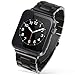 Apple Watch band 42mm, AUCEE iWatch band Stainless Steel Strap Wrist Bands Replacement with Durable Folding Metal Clasp for Apple Watch (Black)
