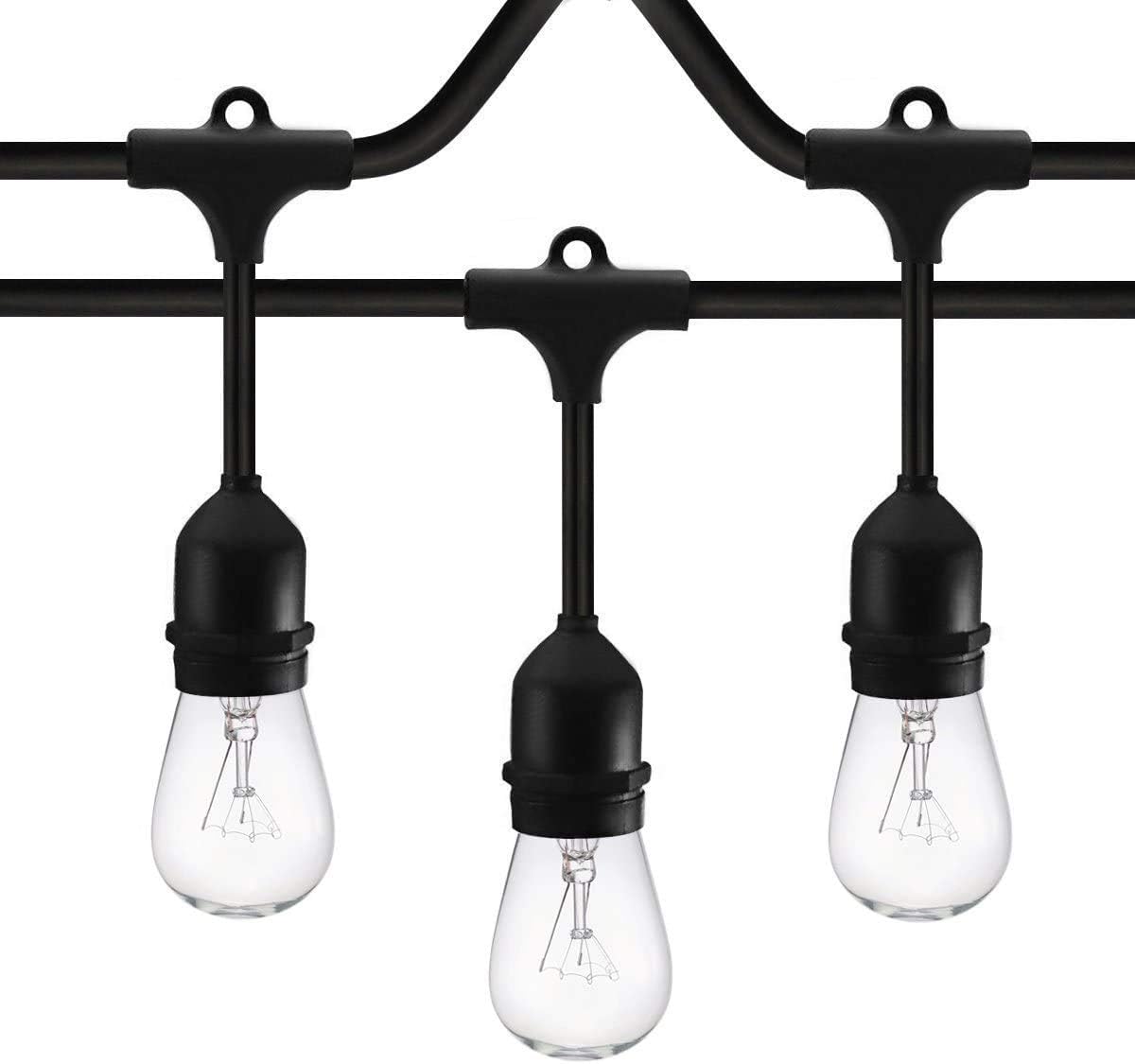 SUNTHIN 2 Pack 48FT Outdoor String Lights with 11W Dimmable Edison Bulbs for Decorative Backyard, Patio, Bistro, Pergola Commercial Hanging Lights String: Home Improvement
