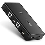 UGREEN KVM Switch 2 in 1 Out 4K HDMI Switcher Box and Extended 4 Ports USB Hub Manual Sharing Box with USB Cables for Computer, PC, Laptop, Desktop, Monitor, TV, Printer, Keyboard, Mouse