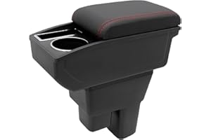 YJYWZH Car Armrest Box for Honda Fit Jazz Hatchback 2009-2013 Accessories Center Console Leather Arm Rest Double-Layer Storag