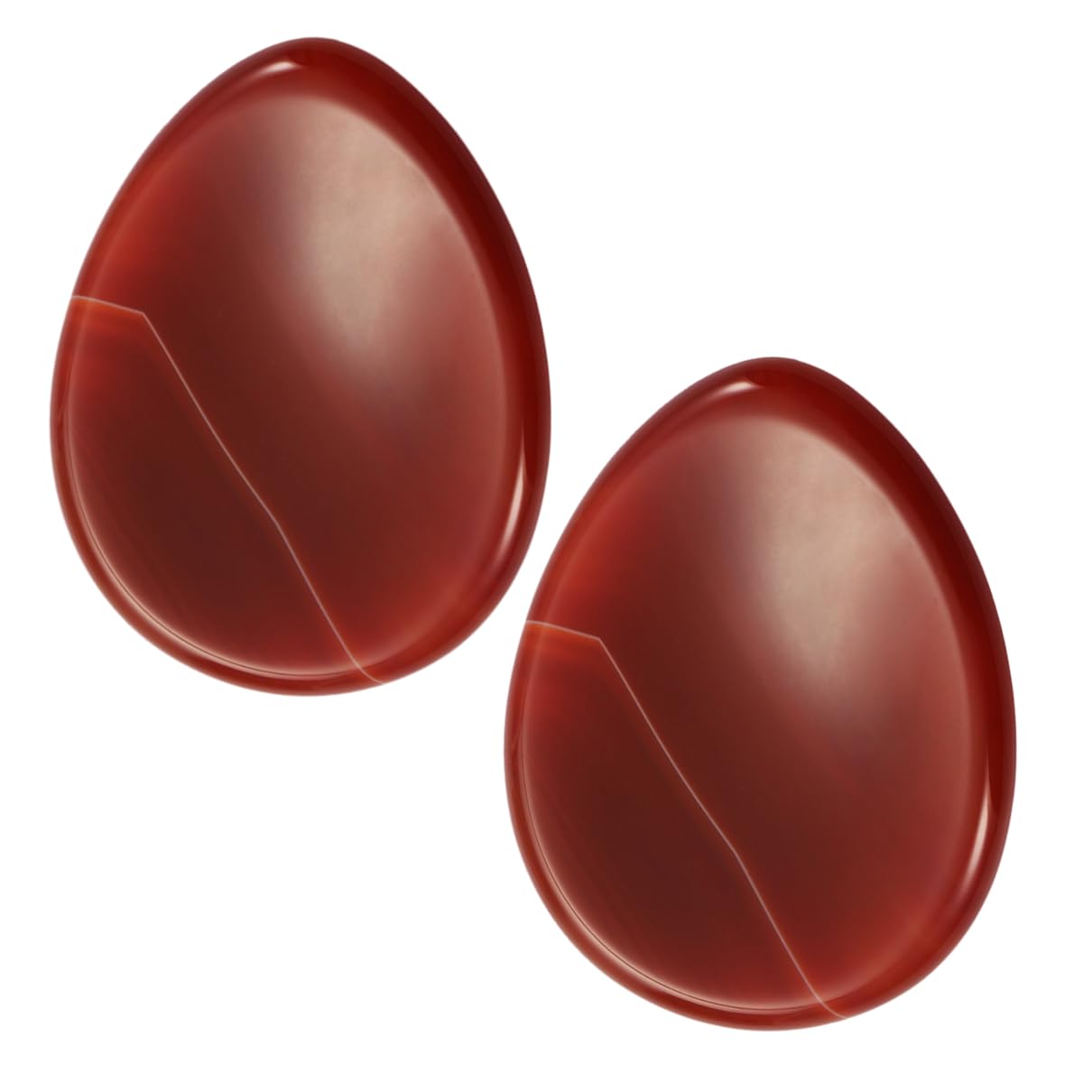 mookaitedecor Pack of 2 Natural Carnelian Crystal Thumb Worry Stones for Anxiety Stress Relief, Polished Pocket Stone Water Drop Orange Red Worry Stone Healing Crystal Gift for Reiki Chakra Balancing