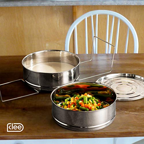 Klee Utensils 3-Piece Stackable Stainless Steel Pressure Cooker Insert Pans with Lid