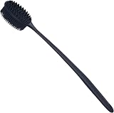 DNC Soft Silicone Back Scrubber Long Handle Bath Body Brush for Shower Black view 6