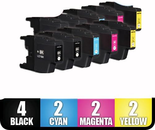 New Set of 10 LC75 High Yield Compatible Ink Cartridge Combo (4xBk, 2xC, 2xM & 2xY) For MFC-J280W, MFC-J425W, MFC-J430W,MFC-J435W, MFC-J5910DW, MFC-J625DW, MFC-J6510DW, MFC-J6710DW, MFC-J6910DW, MFC-J825DW, MFC-J835DW