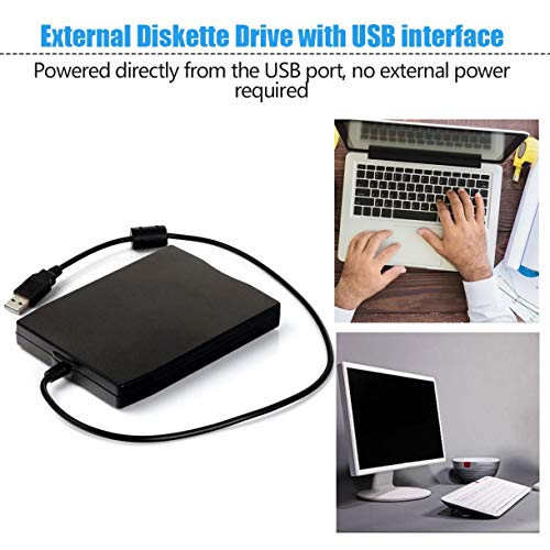 3.5 inch 1.44MB FDD Black USB Portable External Interface Floppy Disk FDD External USB Floppy Drive for Laptop