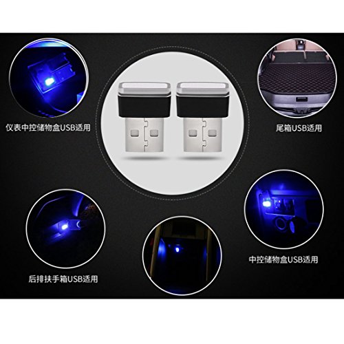 MOTONG 4pcs Package USB Car Interior Atmosphere Lamp - Universal Car Night Decoration Light With USB Charging for All Cars