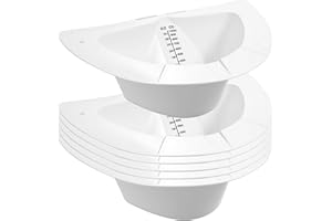 6 PCS Specimen Collector Pan Graduated Urine Hats for Toilets Fits Over Toilets and Commodes 32oz/1000cc Vomit Stool Sample C