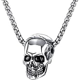 Jude Jewelers Stainless Steel Retro Gothic Skull Style Cocktail Party Biker Pendant Necklace
