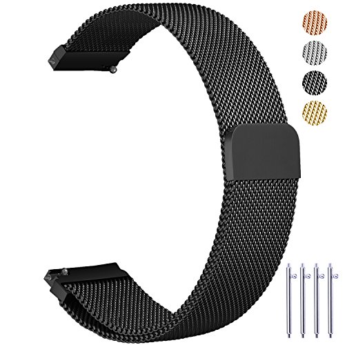 Vetoo 4 Colors Watch Band 22mm 20mm 18mm for Quick Release Watch Strap, Milanese Magnetic Closure Stainless Steel Watch Band Replacement Strap