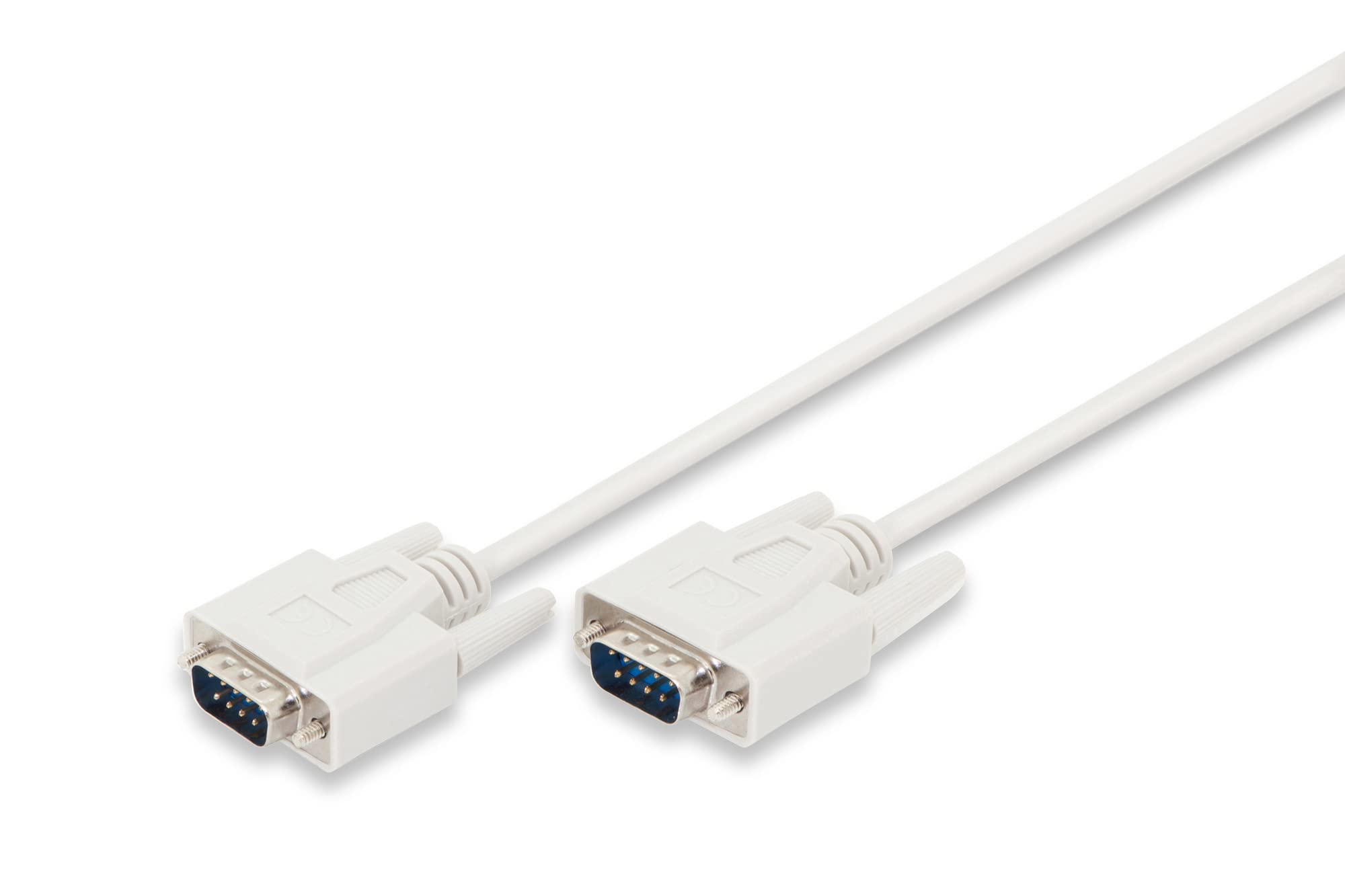 DIGITUS Serial Connection Cable - D-Sub 9 to D-Sub 9 - Plug to Plug - 2.0m - RS-232 - RS-485 - Beige — image 1