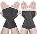 Justay 2/3 Pairs Winter Warm Knit Fingerless Gloves for Women Cable Fingerless Arm Warmers Mittens(06-2Pairs,Darkgray+Darkgray)