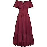 SCARLET DARKNESS Renaissance Dress for Women 2026 Summer Spring Cotton Off The Shoulder Boho Midi Dresses