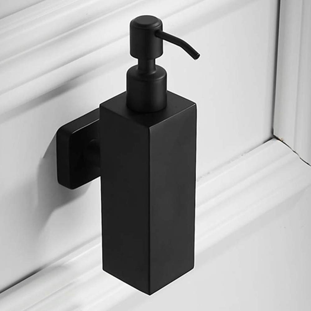 WOMAO Soap Dispenser Black Matte, Bathroom Shampoo and Conditioner Dispenser for Hotel Restaurant SUS 304 Stainless Steel Washing Up Liquid Dispenser Wall Mounted