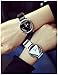 LinTimes Fashion Men Women Watch Triangle Quartz Analog Students Couple Wristwatch 2pcs Black White
