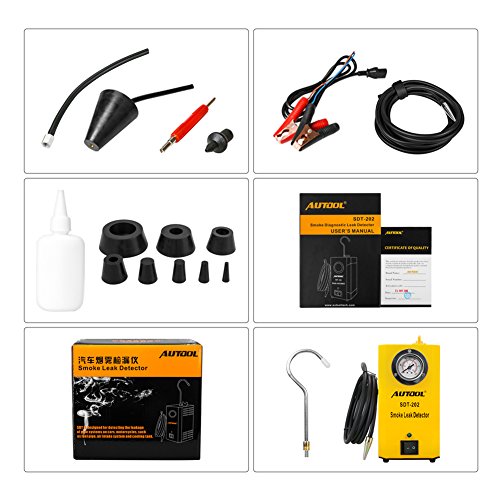 AUTOOL SDT-202 Automotive Fuel Leak Detector 12V Car Leak Locator Tester Support EVAP Car Fuel Leak Detector SDT202 Car Pipe Leak Tester for All Vehicle