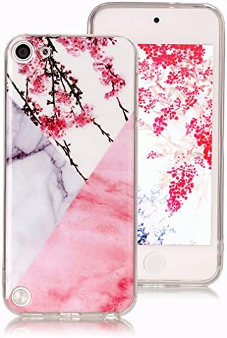 Marble Case for iPod Touch 5, iPod Touch 6 Case, Ronger Gel TPU Silicone Case Ultra Thin Flexible Cover with Stone Pattern for iPod Touch 5 /6 Case, Plum Blossom