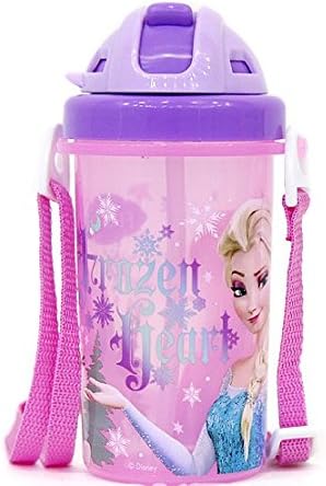 Disney Frozen Kid Water Straw Bottle with Slide Lid