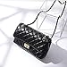 Women's Chain Quilted PU Leather Shoulder Bag (11', Black)