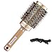 VASLON Professional Nano Thermic Ceramic & Ionic Round Barrel Hair Brush with Boar-Bristle For Blow Drying, Curling & Straightening