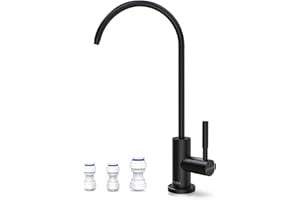 Frizzlife RO Water Filter Faucet- Drinking Water Faucet fits Most Reverse Osmosis System & Water Filtration System-SUS304 Stainless Steel, Black